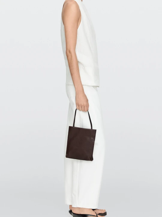 Zdjęcie produktu Torebka Z Dwoma Przegrodami Ze Skóry Nappa - Brązowy - Massimo Dutti - Female