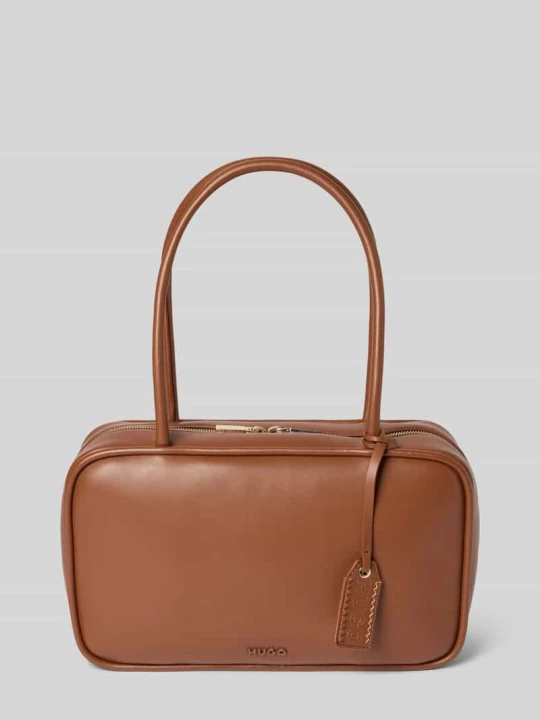 Zdjęcie produktu Torebka z imitacja skóry model 'JODI_DUFFLE' Hugo Ciemnobrązowy