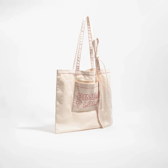 Zdjęcie produktu Torebka z materiału duża bawełna złamana biel BIMBA Y LOLA OFF WHITE