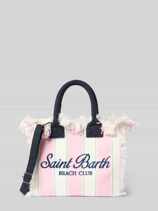 Zdjęcie produktu torebka z nadrukiem z logo i frędzle model 'COLETTE' MC2 Saint Barth Różowy