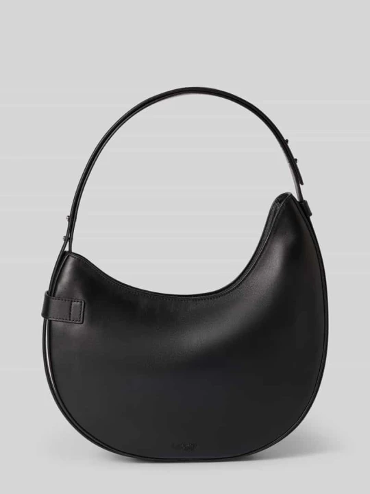 Zdjęcie produktu Torebka z naturalnej skóry bydlęcej z aplikacją z logo Lauren Ralph Lauren Czarny