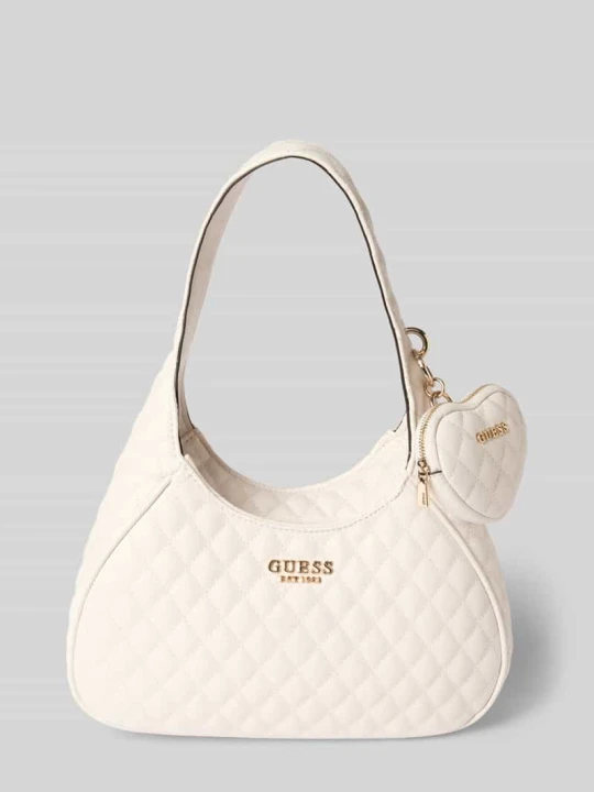 Zdjęcie produktu Torebka z pikowaniem model 'ATABEY HOBO' Guess Złamany biały