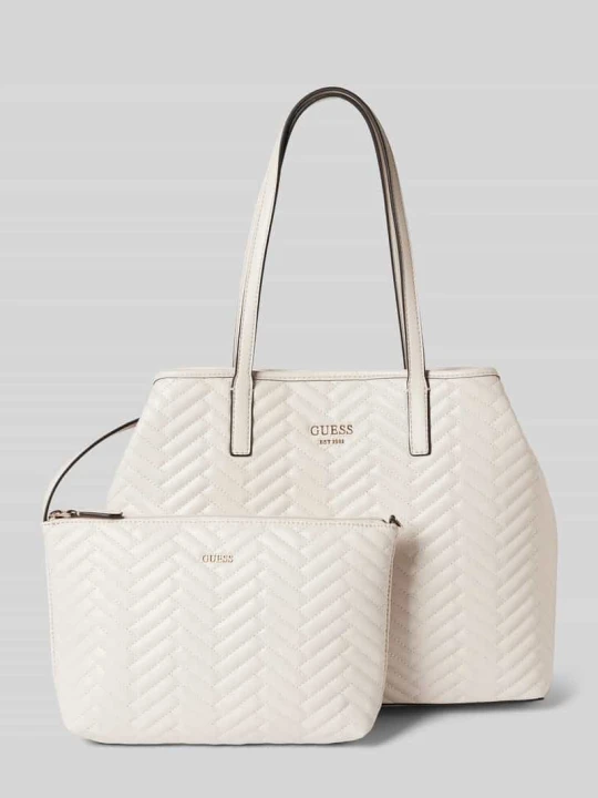 Zdjęcie produktu Torebka z pikowaniem model ‘VIKKY II’ Guess Kamienny