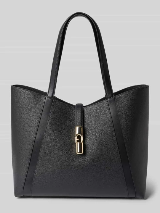Zdjęcie produktu Torebka z prawdziwej skóry z detal z logo model 'Goccia' Furla Czarny