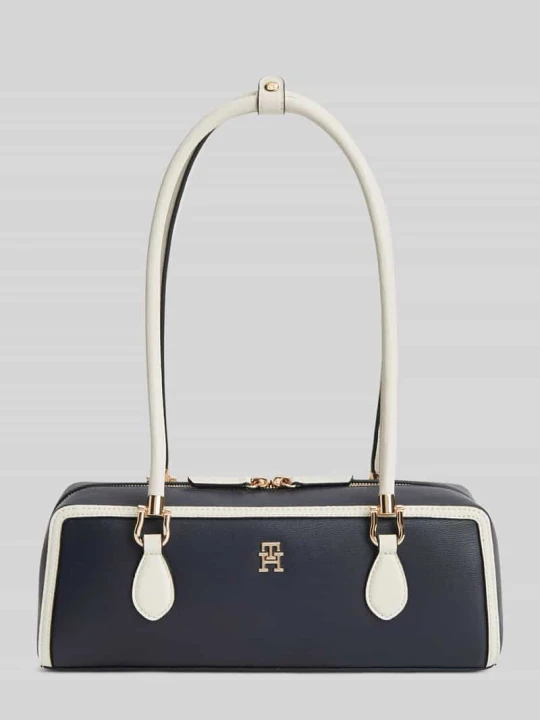 Zdjęcie produktu Torebka z uchwytem z materiału skóropodobnego model 'TH GRACE SHOULDER BAG' Tommy Hilfiger Ciemnoniebieski