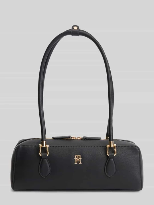 Zdjęcie produktu Torebka z uchwytem z materiału skóropodobnego model 'TH GRACE SHOULDER BAG' Tommy Hilfiger Czarny