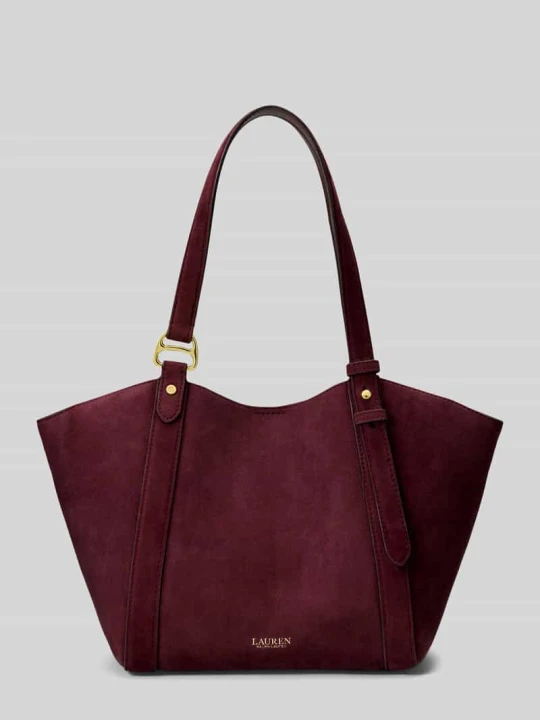 Zdjęcie produktu Torebka z uchwytem z naturalnej skóry owczej model 'TASHA' Lauren Ralph Lauren Bordowy