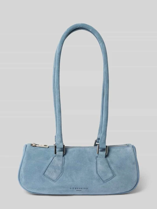 Zdjęcie produktu torebka z weluru z detal z logo model 'CECILE' Liebeskind