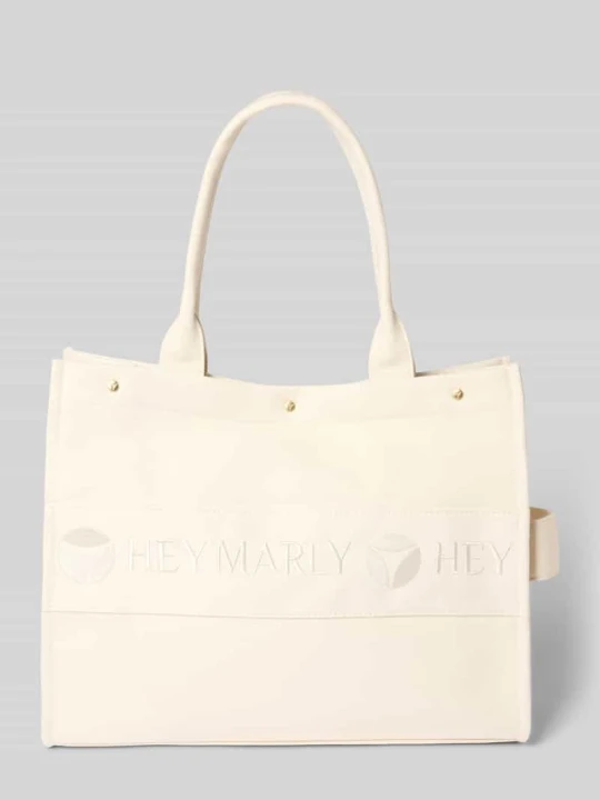 Zdjęcie produktu Torebka z wyhaftowanym logo model „Signature” Hey Marly Złamany biały