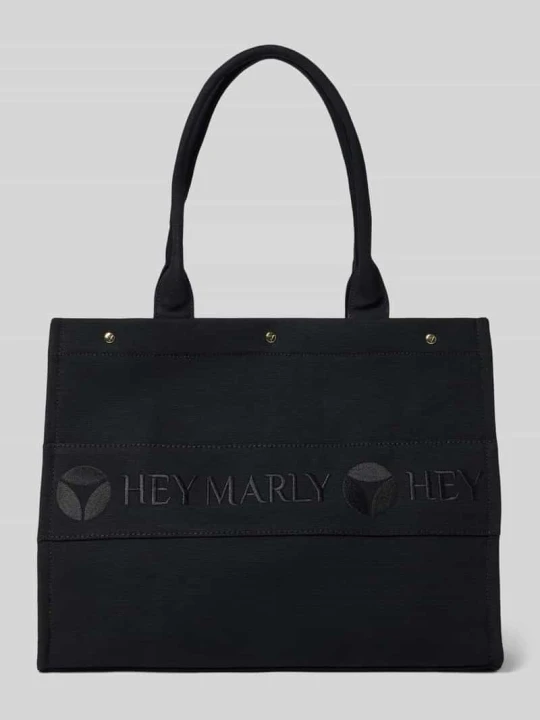 Zdjęcie produktu Torebka z wyhaftowanym logo model „Signature” Hey Marly Czarny