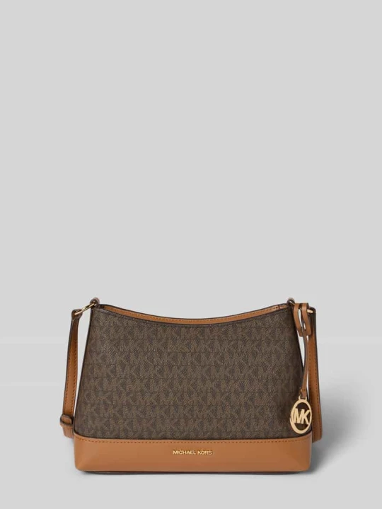 Zdjęcie produktu torebka z wzór z logo model 'ANDIE' Michael Kors Ciemnobrązowy