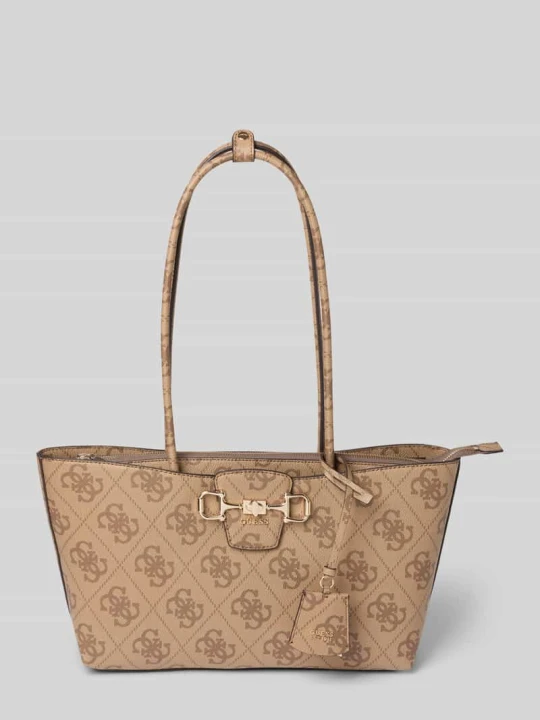 Zdjęcie produktu torebka z wzór z logo model 'JANIE' Guess Koniakowy