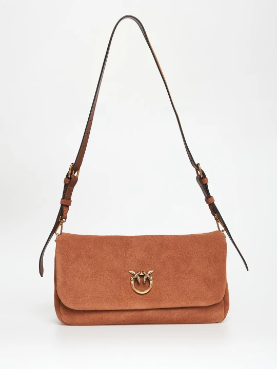 Zdjęcie produktu Torebka zamszowa Click Soft Baguette PINKO