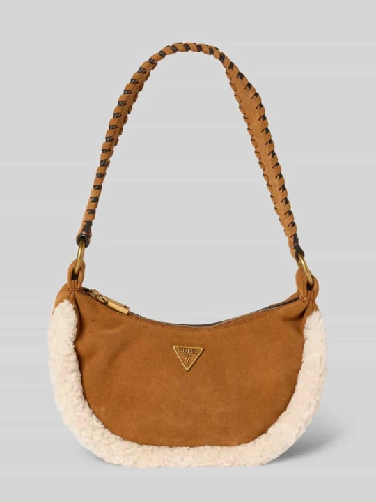 Zdjęcie produktu Torebka ze skóry bydlęcej model ‘AMITA HOBO’ Guess Koniakowy