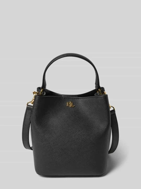 Zdjęcie produktu Torebka ze skóry bydlęcej z aplikacją z metką Model 'REESE' Lauren Ralph Lauren Czarny