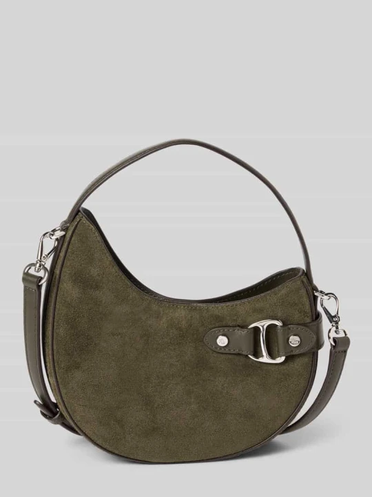 Zdjęcie produktu Torebka ze skóry bydlęcej z uchwytem i paskiem na ramię Lauren Ralph Lauren Oliwkowy
