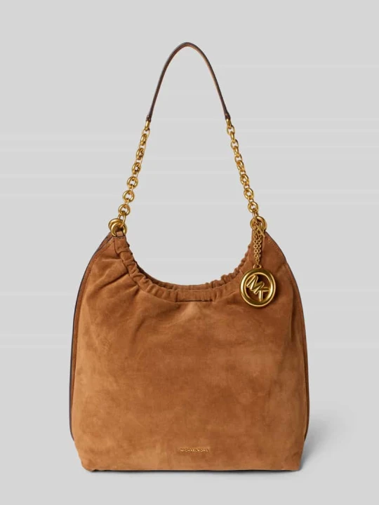Zdjęcie produktu Torebka ze skóry z aplikacją z metką model 'INDIE' Michael Kors Koniakowy