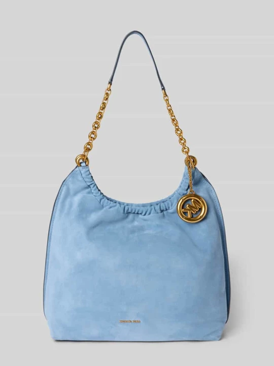 Zdjęcie produktu Torebka ze skóry z aplikacją z metką model 'INDIE' Michael Kors Jasnoniebieski