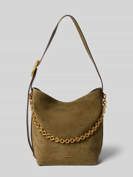 Zdjęcie produktu Torebka ze skóry z aplikacją z metką model 'NOLITA' Michael Kors Khaki