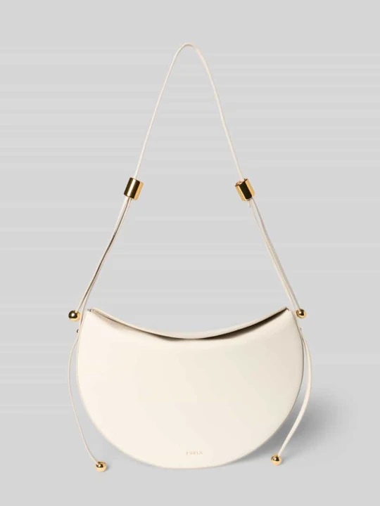 Zdjęcie produktu Torebka ze skóry z detalem z logo Furla Złamany biały