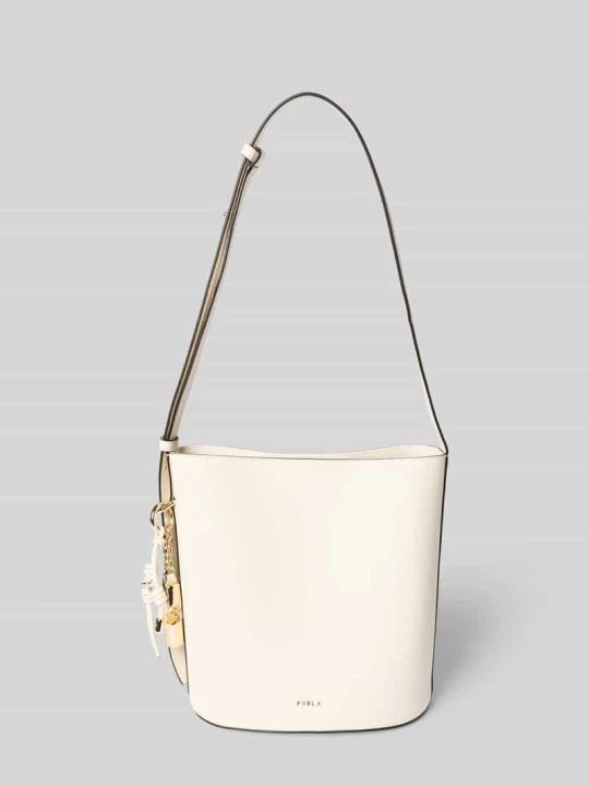 Zdjęcie produktu Torebka ze skóry z detalem z logo model 'ROXIE' Furla Złamany biały