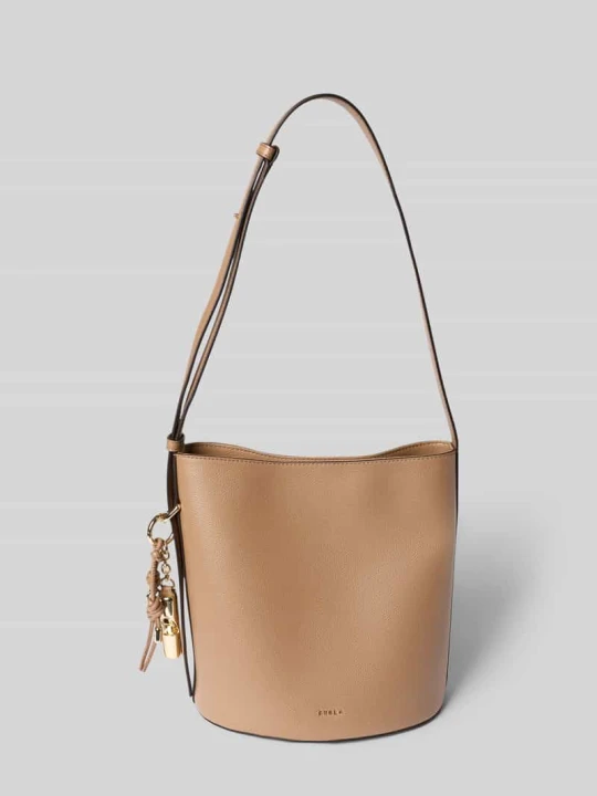 Zdjęcie produktu Torebka ze skóry z detalem z logo model 'ROXIE' Furla Jasnobrązowy