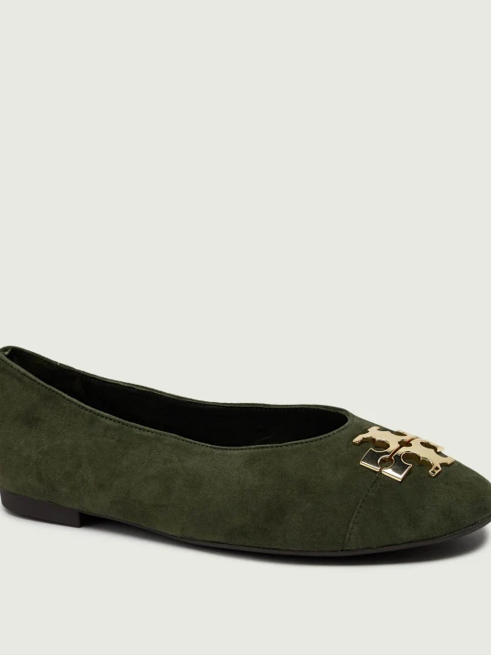 Zdjęcie produktu TORY BURCH Baleriny Charlie | zamsz oliwkowy