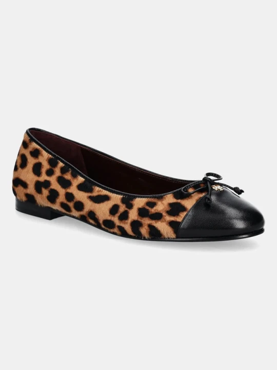 Zdjęcie produktu Tory Burch baleriny skórzane Cap-Toe Ballet brązowy