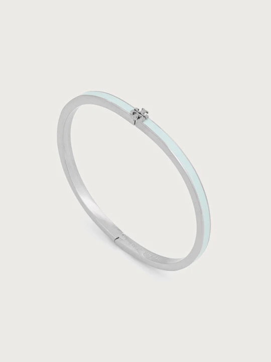Zdjęcie produktu Tory Burch bransoletka damska mosiężna emaliowana Thin Icon srebrny