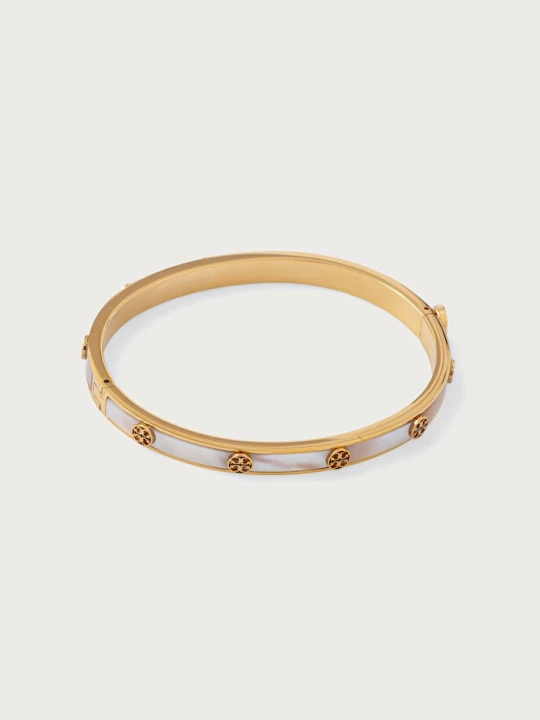 Zdjęcie produktu Tory Burch bransoletka damska pozłacana z masy perłowej Thin Icon złoty