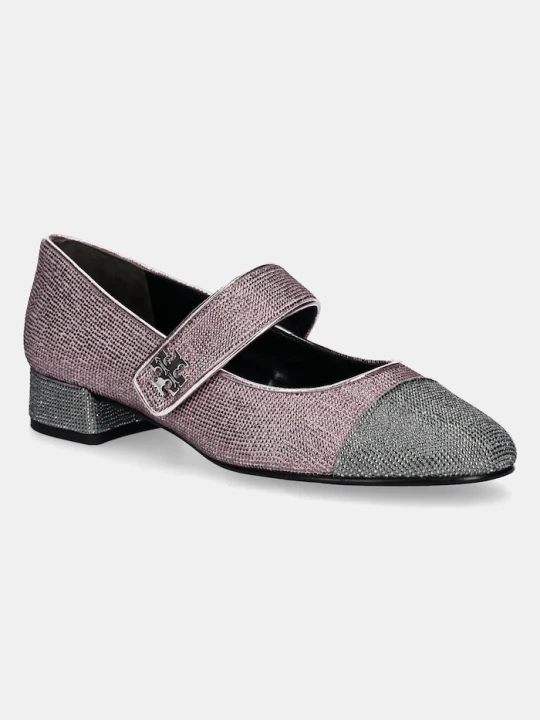 Zdjęcie produktu Tory Burch czółenka zamszowe Cap-Toe Mary Jane Pave Heel Ballet różowy