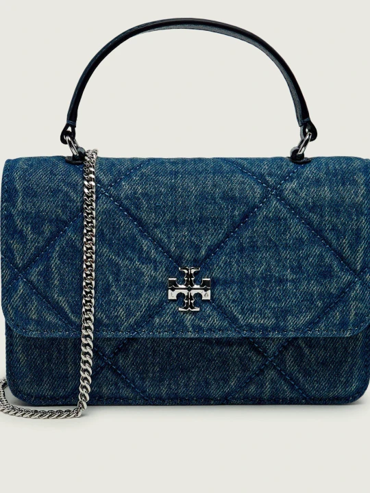 Zdjęcie produktu TORY BURCH Jeansowy kuferek Kira granatowy
