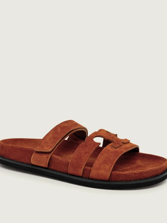 Zdjęcie produktu TORY BURCH Klapki INES | zamsz brązowy