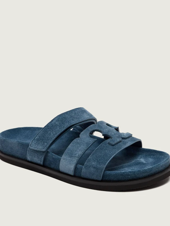 Zdjęcie produktu TORY BURCH Klapki Ines | zamsz niebieski