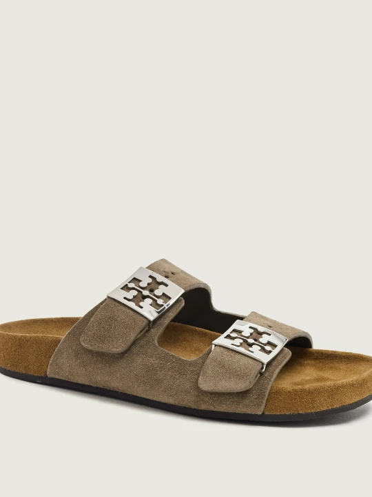 Zdjęcie produktu TORY BURCH Klapki Mellow | zamsz beżowy