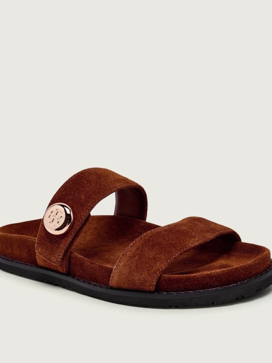 Zdjęcie produktu TORY BURCH Klapki ROMY | zamsz brązowy
