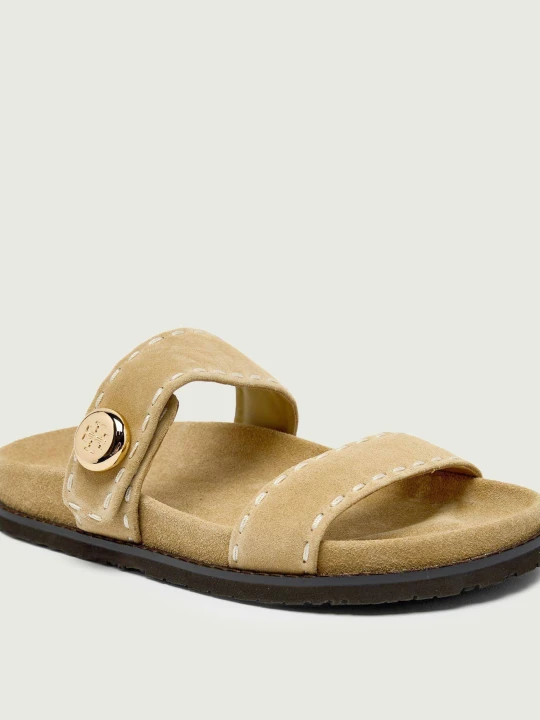 Zdjęcie produktu TORY BURCH Klapki ROMY | zamsz beżowy