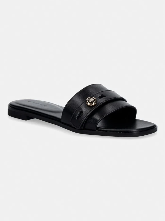 Zdjęcie produktu Tory Burch klapki skórzane Romy Slide czarny