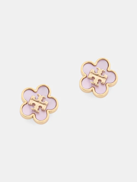 Zdjęcie produktu Tory Burch kolczyki damskie pozłacane masa perłowa ForgetMe różowy