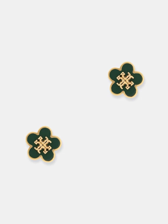 Zdjęcie produktu Tory Burch kolczyki Forger Me Not zielony
