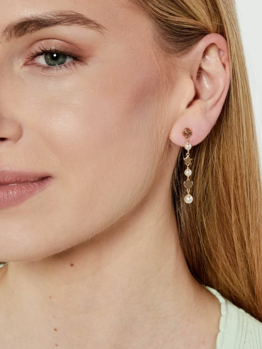 Zdjęcie produktu TORY BURCH Kolczyki Kira Linear Pear złoty