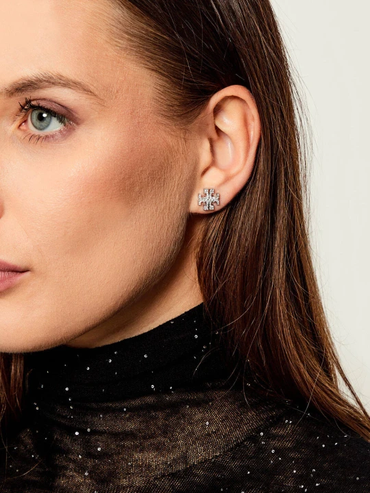 Zdjęcie produktu TORY BURCH Kolczyki Kira Pave srebrny