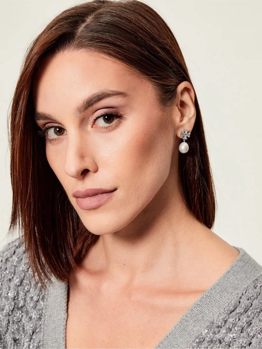 Zdjęcie produktu TORY BURCH Kolczyki Kira Pave srebrny