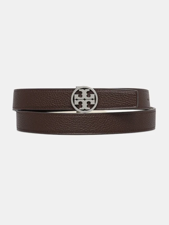 Zdjęcie produktu Tory Burch pasek dwustronny damski skórzany Miller brązowy