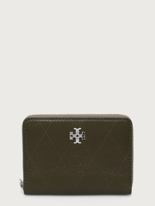Zdjęcie produktu Tory Burch portfel damski skórzany Charlie zielony
