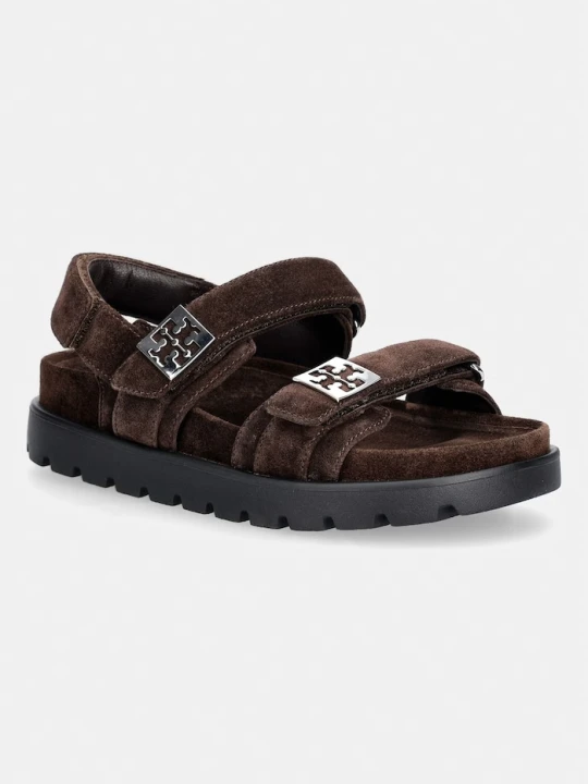 Zdjęcie produktu Tory Burch sandały damskie zamszowe Mellow Sport Sandal brązowy