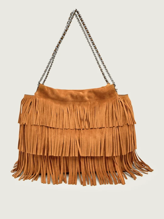 Zdjęcie produktu TORY BURCH Shopperka Fleming | zamsz camel