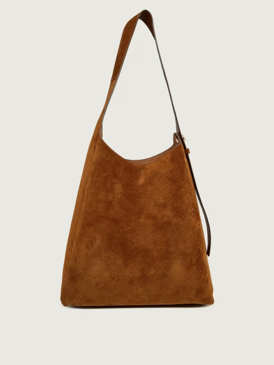 Zdjęcie produktu TORY BURCH Shopperka Romy | zamsz camel