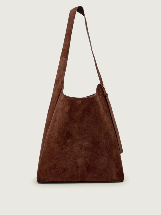Zdjęcie produktu TORY BURCH Shopperka Romy | zamsz brązowy