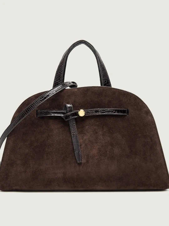 Zdjęcie produktu TORY BURCH Shopperka Romy | zamsz brązowy